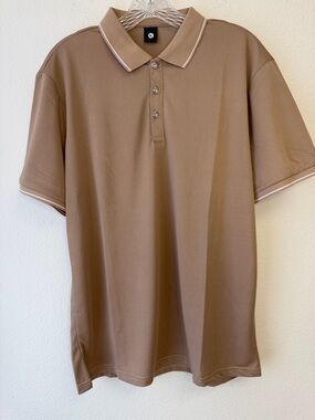 Men's Brown Polo Shirt with Contrast Trim